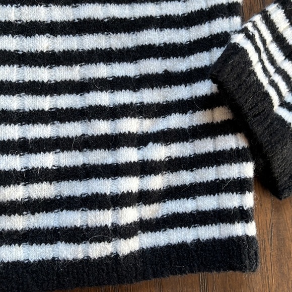 Madewell Black/White Striped Colette Leamore Wool/Alpaca Blend Sweater - Picture 8 of 11